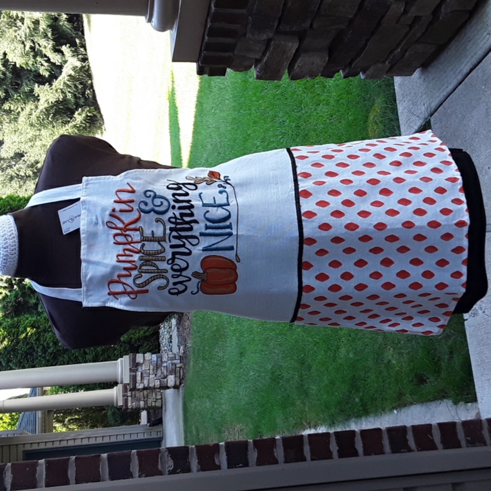 NWT Apron One Size OS Pumpkin Spice and Everything Nice! Great for Thanksgiving!